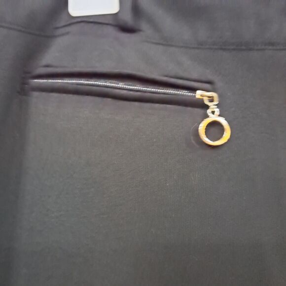 SOHO Apparel Ltd Women 14 Stretch Straight Leg Black Zip Pants 2 Rear Pockets - Picture 6 of 14